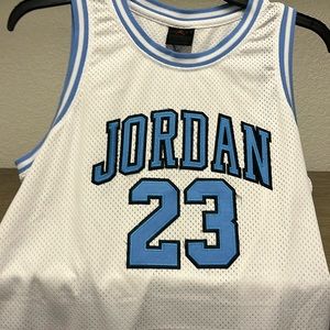 Michael Jordan white and blue jerseys